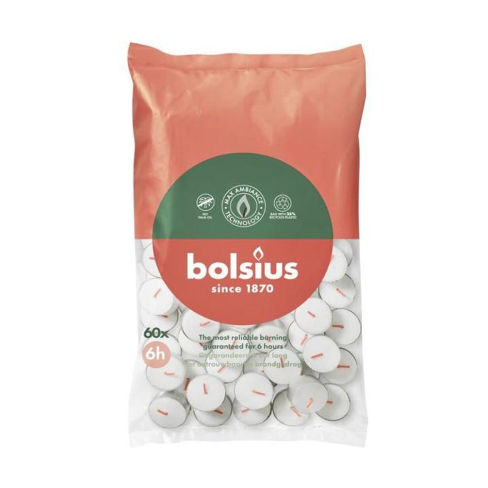 Bolsius Silver Cup 6 Hour Sustainable Tealights (Pack of 60) £10.79